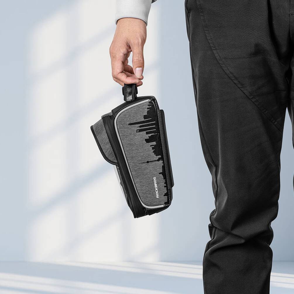 ROCKBROS wasserdicht Oberrohrtasche mit Touchscreen für Handy bis zu 6,5"