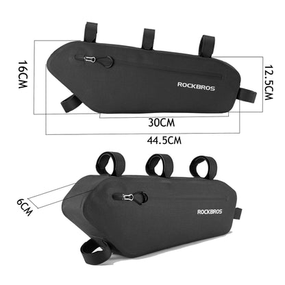 ROCKBROS 4L Wasserabweisend Rahmentasche Dreiecktasche Schwarz