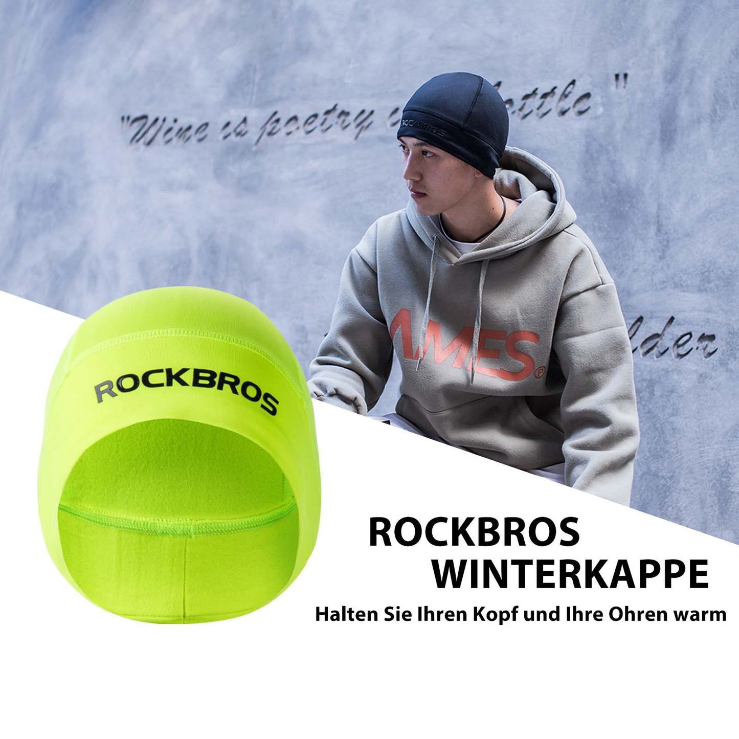 ROCKBROS Winter Fahrrad Mütze Helm Unterziehmütz Unisex