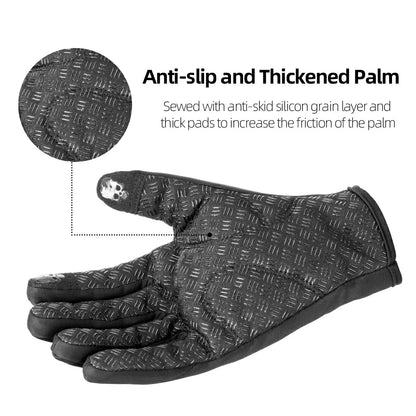 ROCKBROS Winter Fahrradhandschuhe Touchscreen Warme Handschuhe