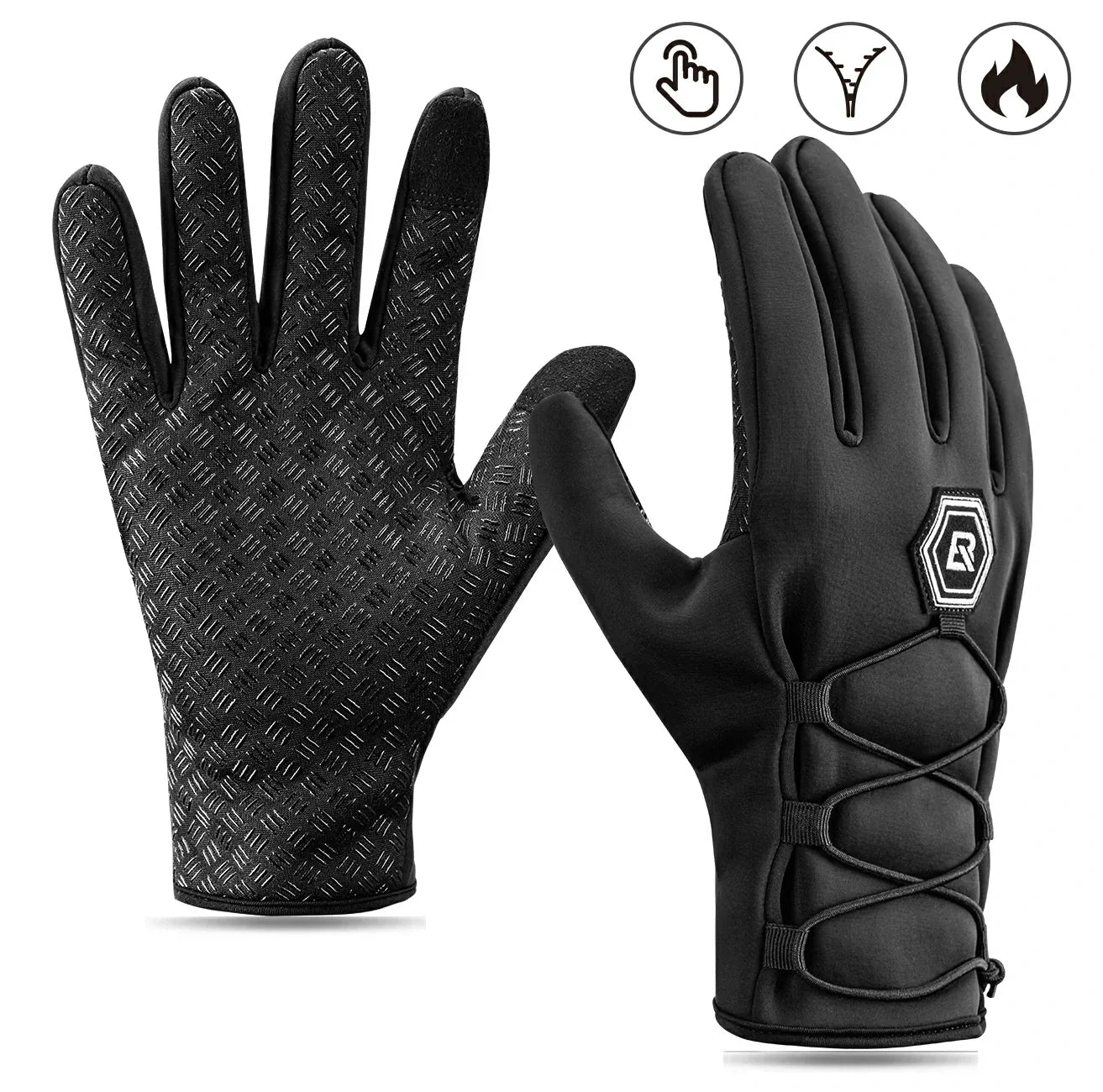 ROCKBROS Winter Fahrradhandschuhe Touchscreen Warme Handschuhe