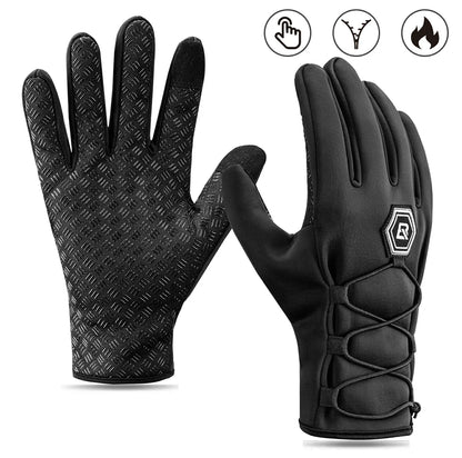 ROCKBROS Winter Fahrradhandschuhe Touchscreen Warme Handschuhe