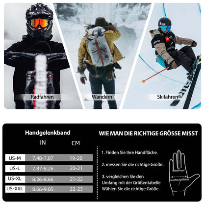 ROCKBROS Winter Fahrradhandschuhe Warm für Fahrrad Laufen Fitness Unisex