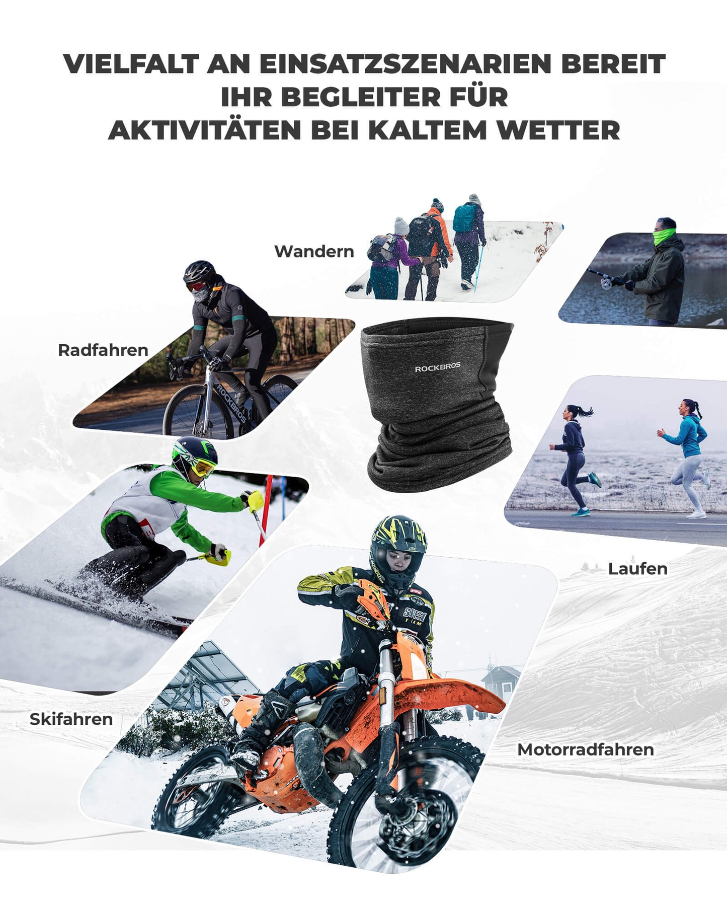 ROCKBROS Winter Halbe Balaclavas Multifunktion Atmungsaktiv Gesichtsbedeckung