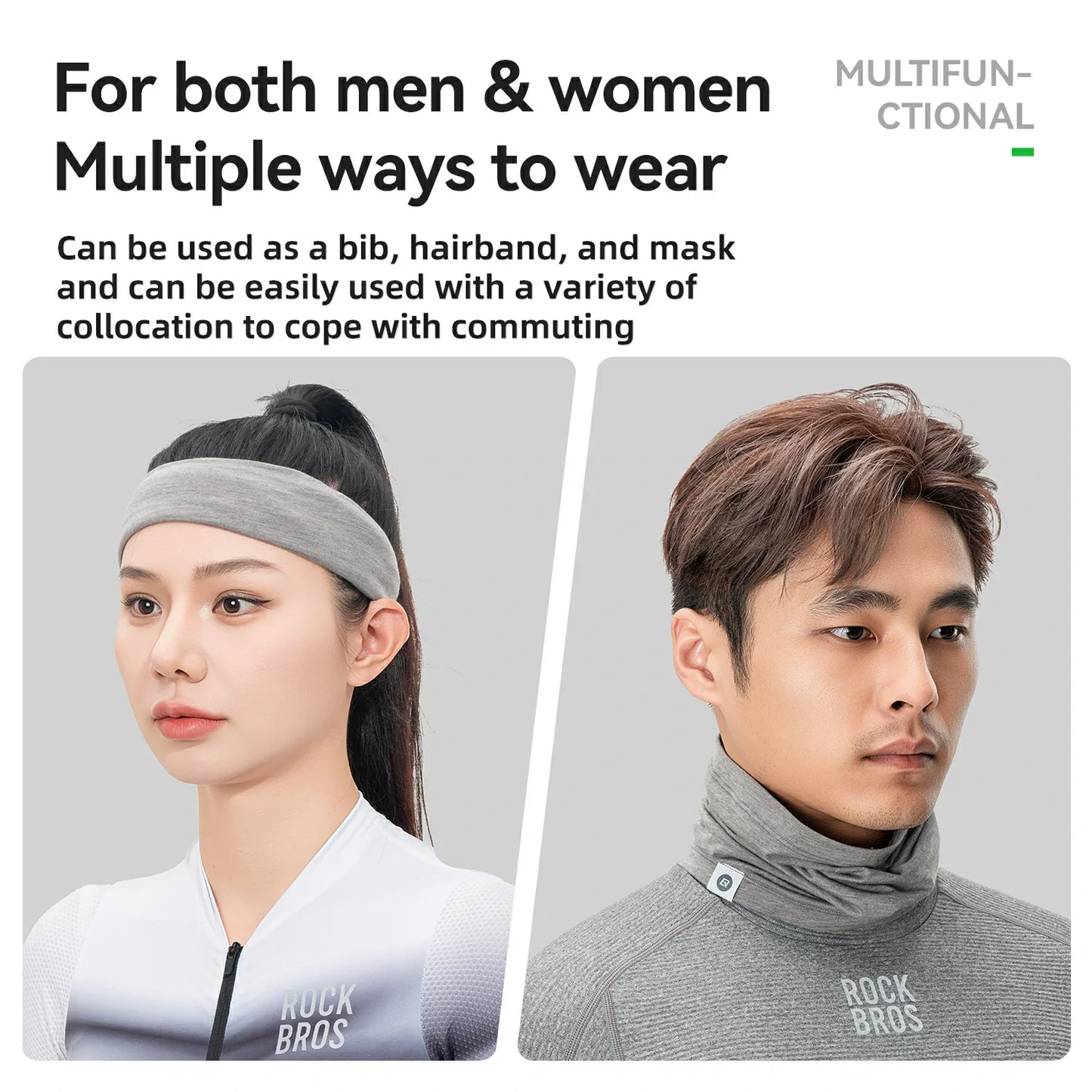 ROCKBROS Winter Thermo Halstuch aus Wolle Schlauchtuch