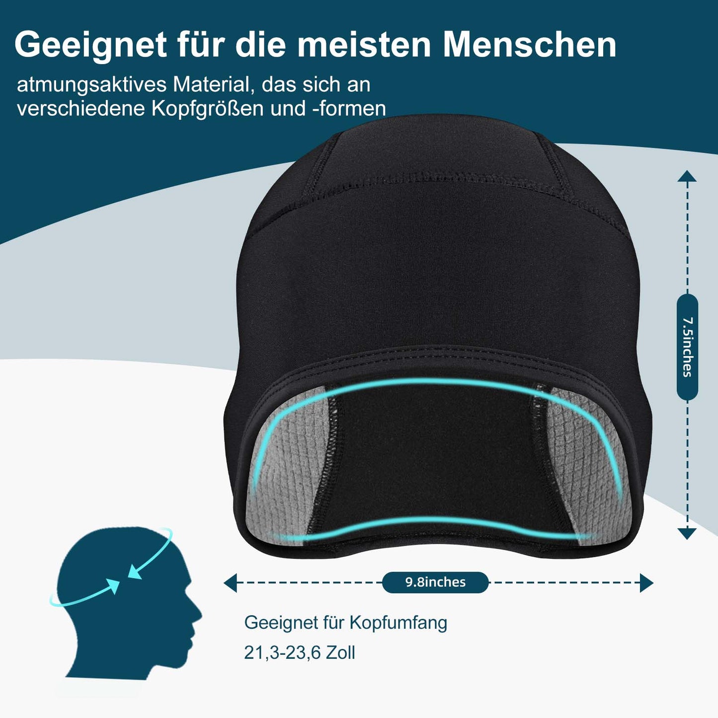 ROCKBROS Wintermütze Warm Strickmütze für Radfahren & Skifahren Schwarz