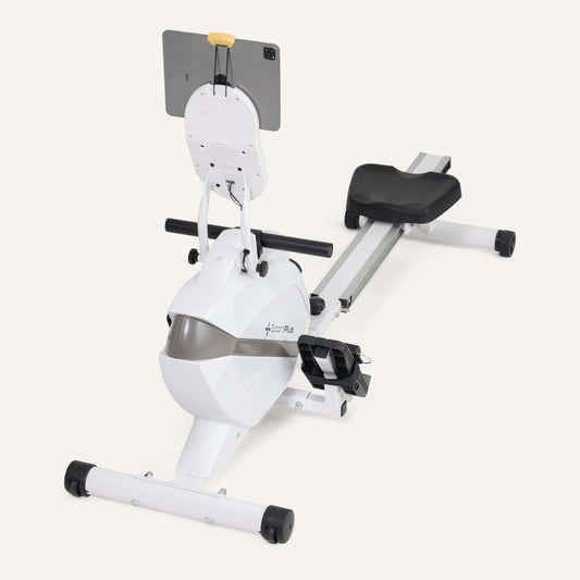 Magnetisches Rudergerät | App-Kompatibilität | 8 manuelle Widerstandsstufen | klappbar | weiß